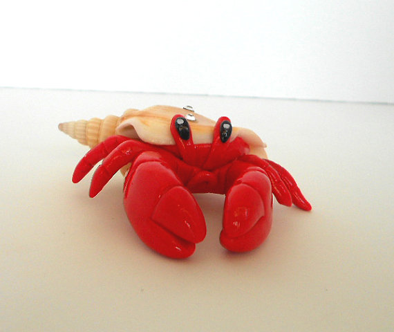 Fanart- "red Hermit Crab" - Cool Geek Toys, Crab, Gift For Her, Pirate, Beach, Ocean, Wedding